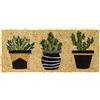 Casatessile Zerbino mini in cocco cm 23X53 DUPLO Piccolo Zerbino Scalino Antiscivolo - dis. CACTUS