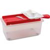 Rigamonti Kit Sveltafetta mandolina con proteggidita e contenitore salvaschezza, coperchio e piedini antiscivolo. Contenitore utilizzabile in microonde. Per uso casalingo e professionale