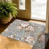 WQMMD Tappeto Lavabile in Lavatrice Ingresso Interno 60x90cm Pelo Corto Antiscivolo Tappeto Vintage Motivo Floreale Tappeti Persiano per Cucina ,Camera da Letto, Ufficio e Soggiorno (Grigio/Rosa/Verde)