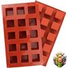 Eidoct Confezione da 2 stampi quadrati in silicone caramello caramello caramello, stampo per tartufi al cioccolato, stampo per fondente griglia, stampo per caramelle dure Praline gommose