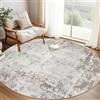 Capslpad Caplslpad - Tappeto rotondo astratto, 200 cm, beige, a pelo corto, moderno, antiscivolo, lavabile, rotondo, in lana sintetica, grande, leggero, per camera da letto, cameretta dei bambini