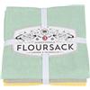 Now Designs Floursack Asciugamani da Cucina, Set di Tre, Blu Royal/Bianco Zest Yellow/Moonstruck Gray/Jade Green