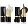 KARLOR Charm Shine, eyeliner liquido, impermeabile, colore argento + marrone scuro, set di 2 penne per eyeliner cremoso, opaco, ad asciugatura rapida, a lunga durata, impermeabile, color crema