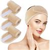 KinHwa microfibra Magia appiccicosa da donna per capelli fascia spa lavabile fascia Wrap fasce con nastro magico per bagno, trucco del viso e sport 3 Pack (Cream)