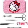 CERDÁ LIFE'S LITTLE MOMENTS Set per manicure Hello Kitty con astuccio in metallo, tagliaunghie, forbici, pinzette e strumento per cuticole - Kit cura personale per ragazze, adolescenti e fan di Sanrio