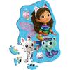 Trefl - Puzzle in Legno: Gabby's Dollhouse, L'Allegra Gabby - 50 Pezzi, Puzzle ad Incastro Wooden Puzzle, Forme Irregolari, 10 Personaggi, Puzzle Moderno per Bambini dai 5 Anni