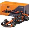 Burago Bburago - McLaren MCL38#81 Oscar Piastri, Scala 1:43, Modellino Diecast con Casco e Teca Espositiva, Livrea Ufficiale 2024, Dettagli Realistici, Licenza Ufficiale McLaren, Età 14+