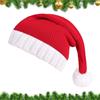 Generico Cappello da Babbo Natale lavorato a maglia - Modello classico lavorato a maglia in lana, bordo in peluche bianco, copricapo stagionale spesso, design caldo e festoso, allegro abbigliamento natalizio |