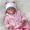WEQNT Bambole Reborn Femmina 55cm in Silicone Vinile Morbido, Neonato Addormentato 22 Pollici con Accessori Inclusi, Baby Doll per Natale