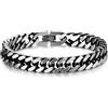 COOLSTEELANDBEYOND Acciaio Inossidabile Barbozzale Braccialetto, Bracciale da Uomo, Satinato