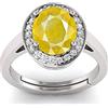 LMDPRAJAPATIS Anello regolabile in argento Sterling 92,5 con zaffiro giallo da 5,85 ct, pietra portafortuna naturale Pukhraj, per uomini e donne