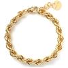 UNOAERRE Bracciale Donna in Bronzo Placcato Oro, Maglia Corda, 19 cm, Elegante