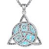 Aniu Collana Nodo Celtico Donna in Argento Sterling, Collana Nodo della Strega e Turchese, Ciondolo Nodo Celtico Amuleto Wiccan Gioielli Regali per Donne Uomo