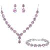 Clearine Gioielli Donna 3-Set Matrimonio Parure per Sposa - Elegante e Splendente Nuziale zircone Infinito Figure 8 Y-Collana Orecchini Braccialetto Pendenti Set