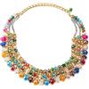 COOLSTEELANDBEYOND Girocollo Collana Colorata Sfaccettato Cristallo Perline Stringa Perle Oro Intrecciato Catena Pendente Tre Filoni