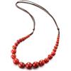 COOLSTEELANDBEYOND Rosso Perlina Collare Collana Statement Dichiarazione Collana Journey Ceramica Stringa di Perle, Cotone Corda Regolabile