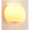 Illuminando GLOBO APPLIQUE IN VETRO BIANCO E AMBRA 2 MISURE D20 CM E D30 CM LAMPADINE ATTACCO E27 MODERNA