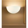 Illuminando MIRA APPLIQUE A VASCHETTA IN VETRO BIANCO SATINATO LAMPADINA ATTACCO E27 STILE CLASSICO