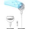 Pelonis Ventilatore Pedestale Silenzioso, 2-in-1 con Telecomando, Portata d'Aria 1500m³/h Altezza 110CM 3 Velocità Oscillazione Omni 135°+90°