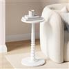 VASAGLE MARIEL Collezione - Tavolino Rotondo, Tavolino Porta Bevande, Guéridon, per Piccoli Spazi, Gambe in Legno, Stile Rustico, per Soggiorno e Camera da Letto, Bianco Nuvola LET293WB02