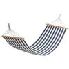 AKTIVE Amaca sospesa 200x100 cm in cotone e poliestere a righe, con supporti in legno e corde di fissaggio, portata fino a 110 kg, per giardino, terrazza o campeggio (63163)