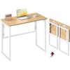VASAGLE Scrivania per Computer Pieghevole, Piano in Unico Pezzo, Angoli Arrotondati, Tavolo da Ufficio, Camera da Letto Balcone Campeggio, Facile da Montare, 80 x 40 cm, Rovere Naturale LWD151YD01