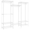 SONGMICS Armadio, Guardaroba in Metallo con Ripiani Regolabili, Barre Appendiabiti e Ganci, Stand Appendiabiti Resistente, Separabile, Bianco Nuvola LGR431W01