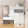 Merax Scarpiera 2 in 1 con panca - Scarpiera con porta pieghevole con panca imbottita, ripiani regolabili in altezza, chiusura ammortizzata, per corridoio, colore bianco, 130 x 35 x 110 cm
