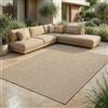 Jimri Tappeto per interni ed esterni, resistente alle intemperie, per balcone, terrazza, giardino, soggiorno, cucina, tappeto resistente ai raggi UV e all'acqua, misura: 120 x 160 cm, beige