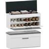 BDW Scarpiera con seduta, scarpiera, 100 x 35 x 49 cm, corridoio, soggiorno, camera da letto, soluzione perfetta in caso di mancanza di spazio per scarpe (bianco)