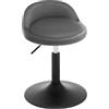 WOLTU Sgabello da Trucco, Regolabile in Altezza, Sgabello Girevole per Ufficio Cucina Soggiorno Camera da Letto, Velluto, 42,5-58 cm, Grigio Scuro