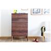 PIB Cassettiera 5 cassetti in noce marrone, stile scandinavo, 70x45x118 cm, design elegante e funzionale