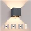 YindaLux Lampada da Esterno LED con Sensore di Movimento, Applique da Parete IP65 per Interno/Esterno con Lampadina G9 Sostituibile 3000K, Up/Down Luce con Angolo del Fascio Regolabile per Ingresso, Antracite