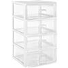 COM-FORT HOUSE | Cassettiera impilabile in plastica | Modello Trasparente | Colore bianco | Modello a 4 cassetti | Cassetti modulari