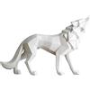 Zyqixluk Statua di Lupo in Resina Scultura,Astratta Sculture, per la casa Statue, di Animali Moderna Decorazione Geometrica per la casa Figurina Centrotavola Ornamenti per Il Soggiorno,Bianca