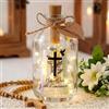 BBTO Regali in Denaro Luce LED Bottiglia con Scritta Bottiglia Decorativa Illuminata Bottiglia Salvadanai Regalo Confezione di Denaro(Croce Kommunion)