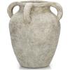 Oairse Vaso da fiori fatto a mano alto 25 cm, vasi in terracotta vintage in ceramica per fiori, decorazione rustica antica con 4 manici, bocca larga, finitura opaca per casa, ufficio, ristorante