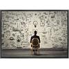 ConKrea Quadro su Tela Canvas INTELAIATO - con Cornice - Motivazionale - Idee Idea Psicologia - Marketing - 70x100cm - Stile Moderno Nero- (cod.2242)