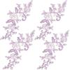 GORGECRAFT 4 paio di Applicazioni In Pizzo con Fiori e Paillettes Ricami Floreali Da Cucire Toppe In Pizzo con Foglie e Viticci Viola Toppe Ricamate Colletto di Abiti Da Festa Camicette Pantaloni Vest