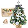 Edonkvi Albero di Natale Piccolo,45cm Mini Alberi di Natale con Luci Led Incorporate,Albero Natale Piccoli da Tavolol Artificiali,Alberello Natale Mini Moderni per Natale Tavolo Decorazione（Grigio）