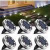 btfarm 6 Pezzi Luci Solari da Giardino Sepolta, 8 LED Faretti Solari a Led da Esterno, IP65 Impermeabile Lampade Faretto Solare da Terra per Prato Vialetto Piscina Garage, Bianco Freddo