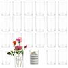 Sibosen 30 vasi cilindrici in plastica da 10 cm, in acrilico, piccoli contenitori trasparenti per fiori, portacandele rotondi e larghi, centrotavola per casa, ufficio, decorazione per matrimoni