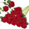 Lifewit 12 Pezzi di Rose Artificiali, Fiori di Seta Classiche con Manico Lungo, per DIY Bouquet di Matrimoni/Spose, Decorazioni da Tavola/San Valentino/Feste/Casa, Realisticamente Morbido, Rosse