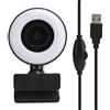 ChuyTrading Webcam A40 Full HD 1080p con luce anulare di riempimento, webcam con microfono per PC e laptop, fotocamera web a luminosità regolabile per lezioni online, riunioni e streaming live