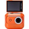 Annadue Action Camera 4K, Touch Screen Ribaltabile da 48 MP da 2,0 Pollici a Doppia Alimentazione Fotocamera Sportiva Magnetica Supportata 200 Fps Rallentatore Time Lapse (ORANGE)