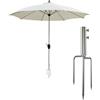 tintoke Supporto per Ombrellone in Metall,36cm Ancoraggio per ombrelloni,Supporto per ombrellone da Prato,Ancoraggio per ombrellone da Spiaggia,Adatto per Esterni, Spiaggia, Giardino, ECC. (Argento)