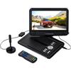 Reflexion DVD1025 - Lettore DVD portatile portatile e DVB-T2 HD Tuner (TV), schermo TFT/LCD da 10,1, batteria integrata, 12 V, registrazione PVR