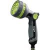 Ibergrif M22211 Pistola per Irrigazione 8 Modelli Regolabili, Pistola Multifunzione con Flusso D'Acqua Controllabile, Lavaggio Auto, Pulizia Cortile, Irrigazione Giardino, nero/verde