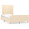 vidaXL Struttura letto senza materasso crema 120x190 cm tessuto