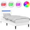 vidaXL Struttura letto con strisce luminose a LED, bianco, 80 x 200 cm, ecopelle